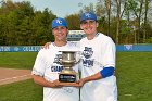 Baseball vs Babson  Wheaton College Baseball players celebrate their victory over Babson to win the NEWMAC Championship for the third year in a row. - (Photo by Keith Nordstrom) : Wheaton, baseball, NEWMAC